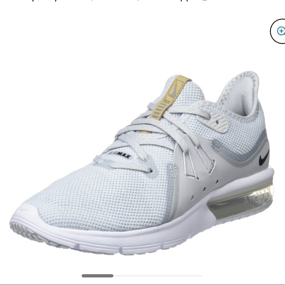 Nike Womens Air Max Sequent 3 White Competition Running Shoes size 5.5